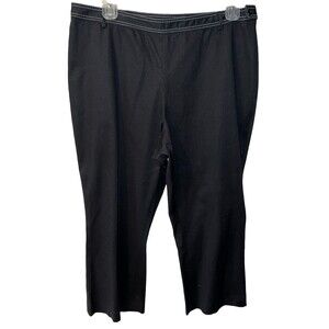 Neiman Marcus Pants Womens Plus 18 crop Side Zip Stretch Textured Black casual